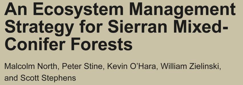 Forest management principles & assumptions Produce different stand structures & densities across the landscape using topographic