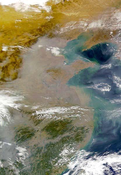Incredible pollution over eastern China.