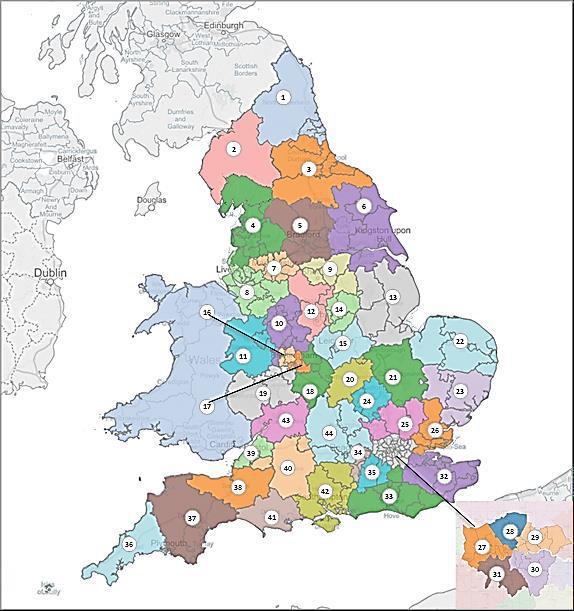 44 footprints have been established Footprints are local geographic areas where organisations are working together to develop plans to transform the way that health and care is planned and delivered
