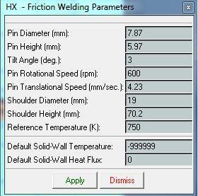 Figure 4.1 Friction welding parameters Figure 4.