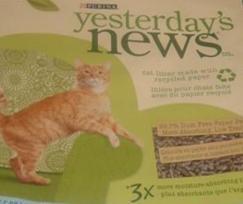 Purina Yesterday s News: Product is cat litter made from recycled paper Paper bag packaging was modified by changing