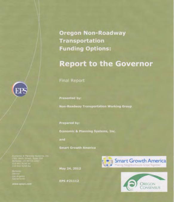 Results Oregon Over 60 funding sources studied 12 Consensus