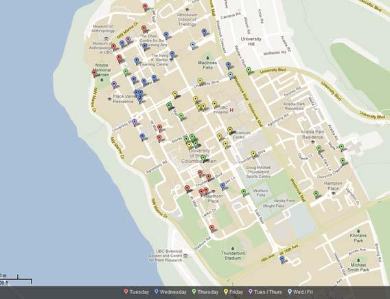 Click on the coloured circles for building details. University of British Columbia Interactive Organics Collection Map To access a copy of this map visit http://www.