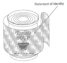 Statement of Identity: A declaration of identity on consumer packages shall appear on the principal display panel, and shall positively identify the commodity in the package by its common or usual