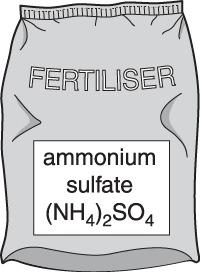 20(a). Write about one benefit and one problem of using fertilisers. [2] (b). This question is about fertilisers. Ammonium sulfate is used as a fertiliser.