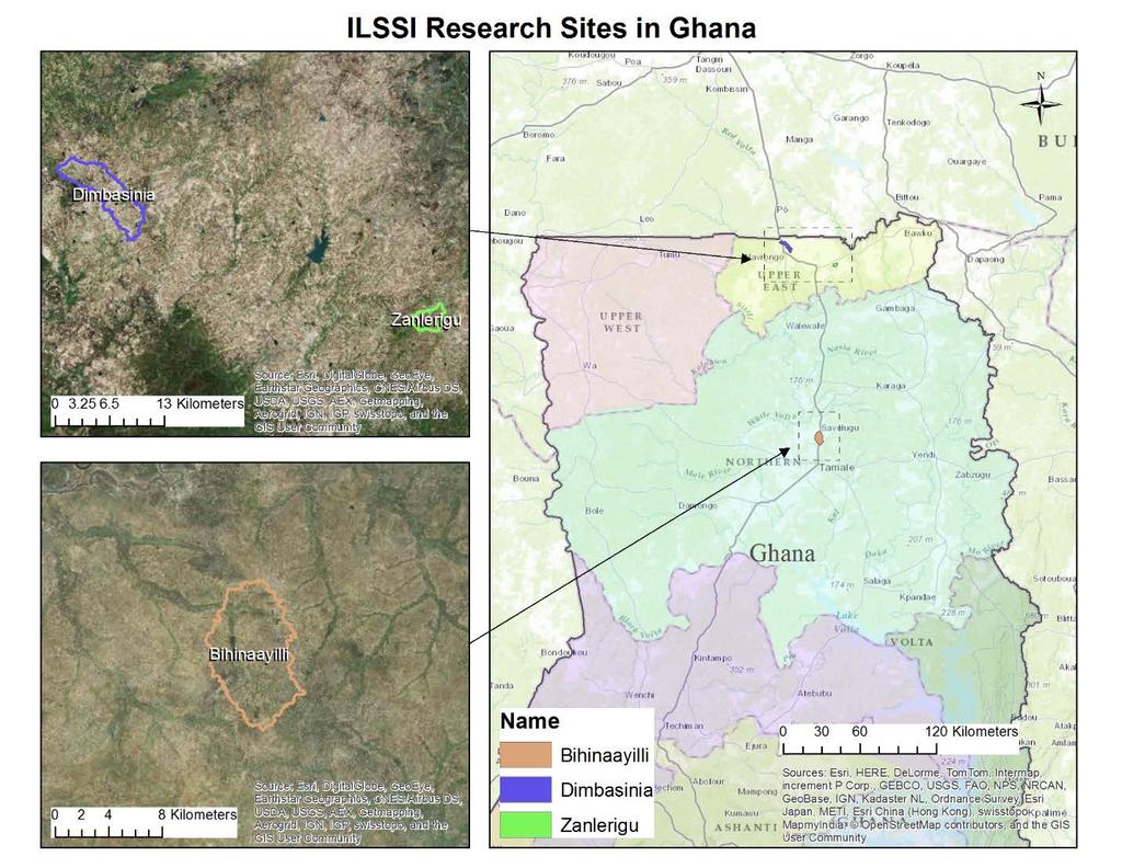 Summary of Results for Ghana ILSSI analyzed proposed SSI interventions in watersheds located in three different watersheds/districts in the Republic of Ghana: the Bihinaayili watershed, located in