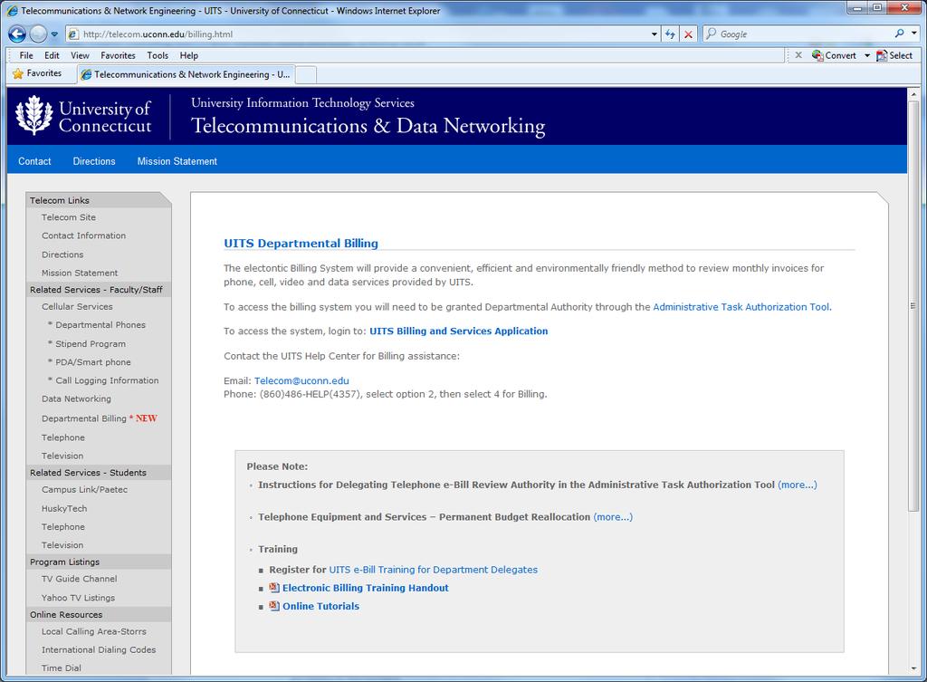 On the Departmental Billing page, you will have the options to assign authority, access tutorial