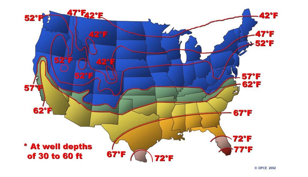 US Deep Ground Temperatures Earth Temperature is a direct
