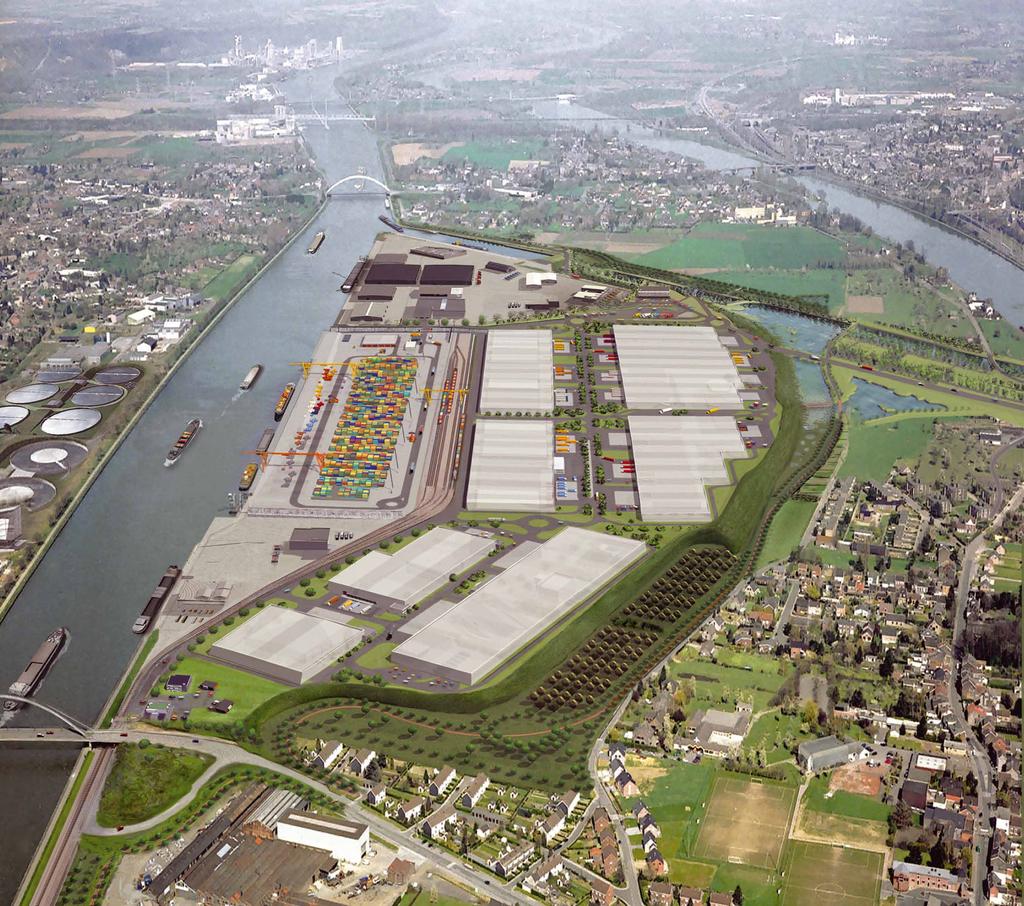 POSITIVE PORT-CITY RELATIONS TRILOGIPORT LIÈGE The Port of Liège is currently developing the multimodal platform Liège Trilogiport, a new 120 hectare multimodal logistics hub