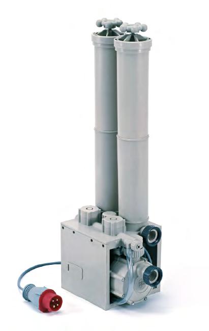 interchangeable Filtration systems (J30 /J50 models) Choice of vertical pumps