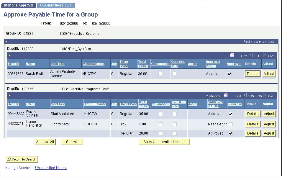 Time and Labor Manager Self Service Look for over-reported and Under-reported hours SAS 112 Approval Process 1.