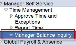 7.0 Viewing Employee Balances As a manager, you may need to view employee balances for sick leave, vacation, CTO, or other types.