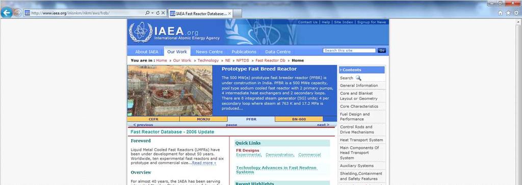 Fast Reactor Knowledge Preservation: FR Data Base http://www.iaea.