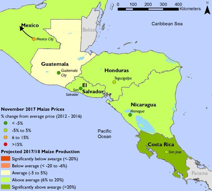 CENTRAL AMERICA Supply and Market Outlook January 2018 The Primera harvest represents around 25 percent of the total annual regional beans production and the Postrera and Apante harvest represent the