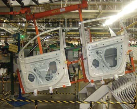 MOLDED URETHANE CARRIER PADS: Designed to transport doors, hoods, and trunk lids through automotive assembly plants for installation.