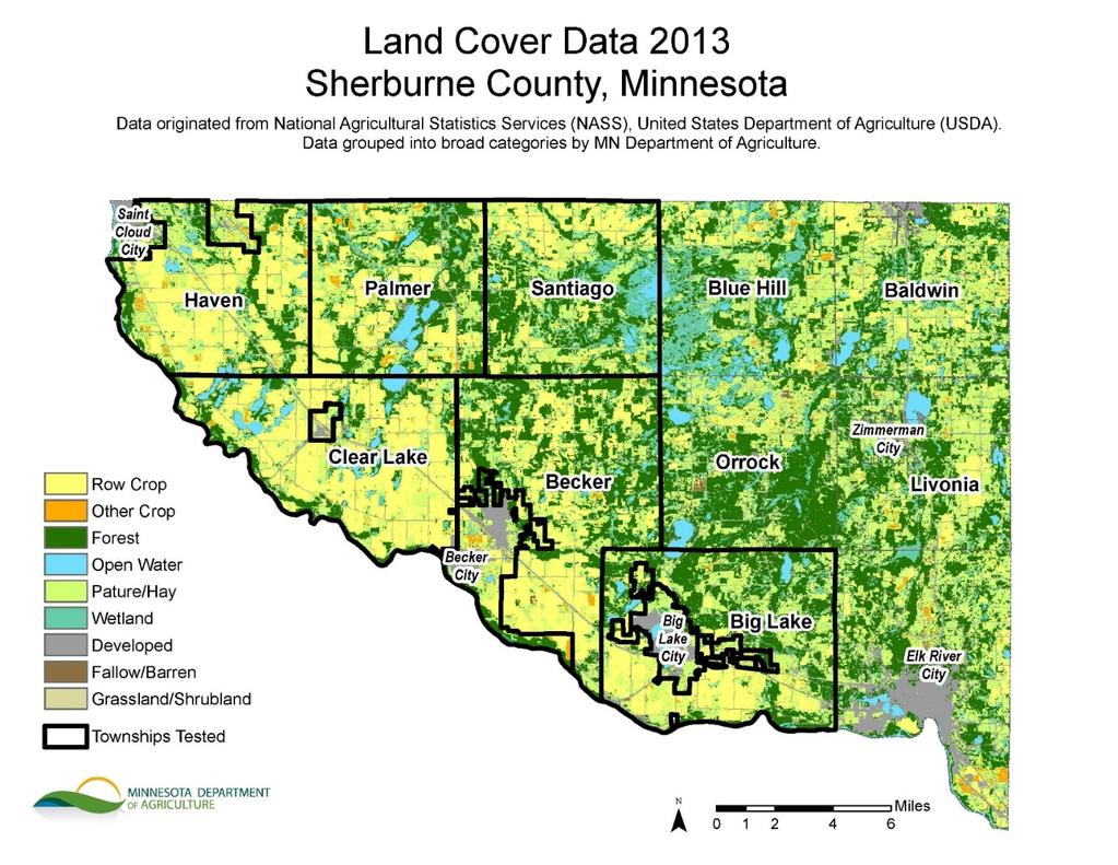 APPENDIX C LAND AND WATER USE LAND COVER Typically locations were selected for the Township Testing Program if at least 20 percent of the land cover was in row crop production.