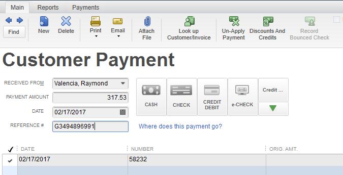 When the bookkeeper is not available, you will need to post the receipt of checks in QuickBooks. On the Home page within the program, click Receive Payments under the Customer section.