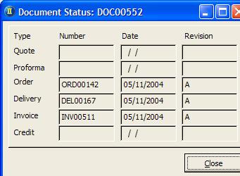 Document Browser Screen Status This Status screen will detail the stages the document has been progressed through, the dates it was progressed and the reference numbers that were assigned at each