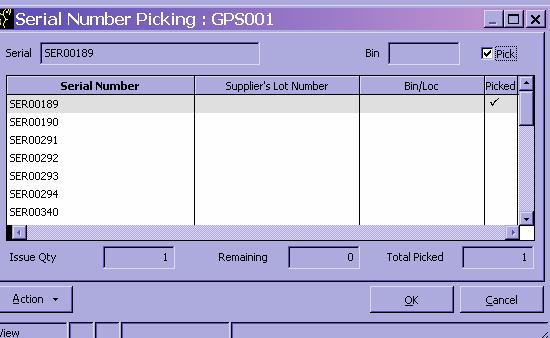 Traceable Items in Repeat Invoice Facility Upon selecting a line, the Traceable Lines screen will appear, from which the user must Assign F5 the serial or batch number (s) to be invoiced.