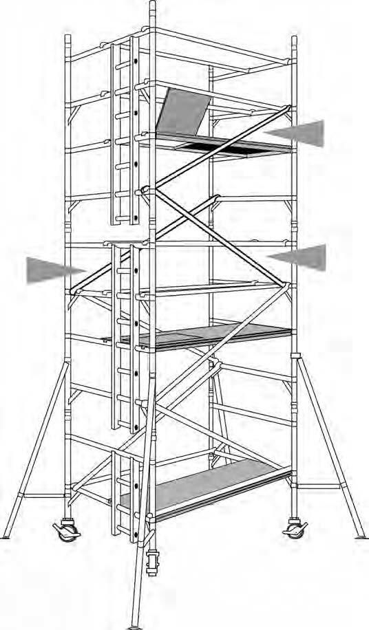 Assembly (cont d) 7 If completing the tower at this height (4.2m platform height), continue with step 8.