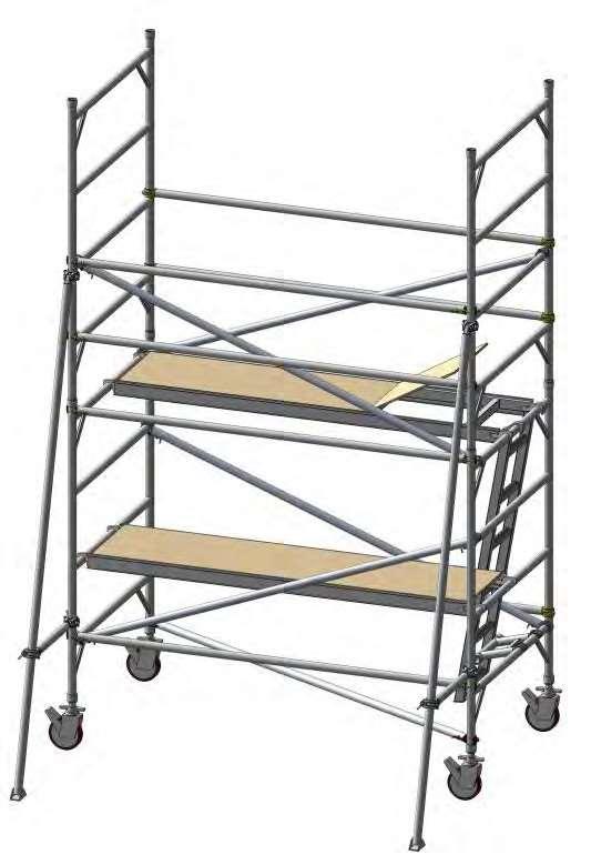 Otherwise 4 Outriggers are required; fitted to each corner of the scaffold. Top of Outrigger can be safely secured by standing on Temporary platform.
