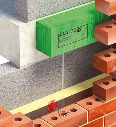 Cavity Barriers, Firestopping & Cavity Closers MASONRY CAVITY STOP SOCK 552 designed to prevent passage of fire through concealed voids within the external fabric of a masonry wall construction.
