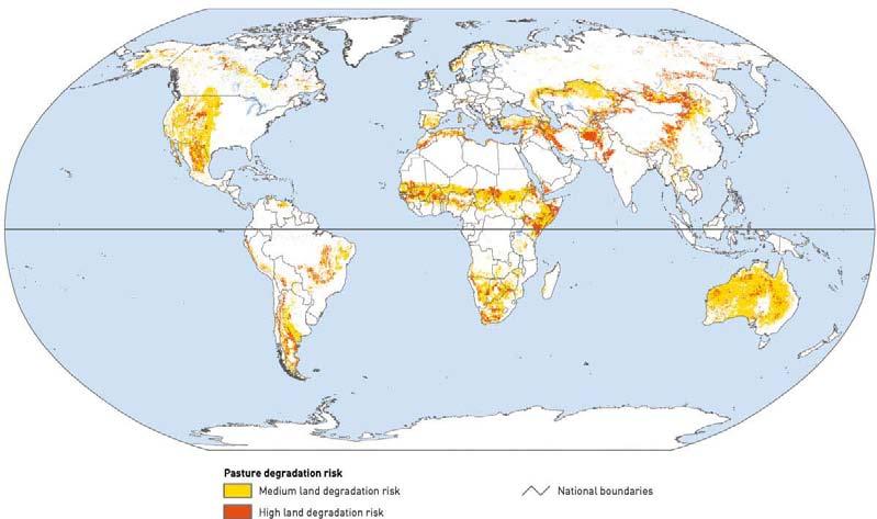 livestock s long shadow Map 26 Pasture degradation risk in the dry and cold lands Source: LEAD.