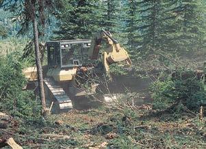 feller-buncher crawler tractor or skidder with grapple stroke-boom delimber log loader Topography considerations normally limited to slopes less than 35 percent with ground-based harvest, haul roads
