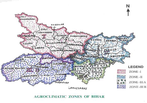 Figure 15.5: Agroclimatic zones of Bihar 51 51 IGP 4, sourced from http://www.gecafs.
