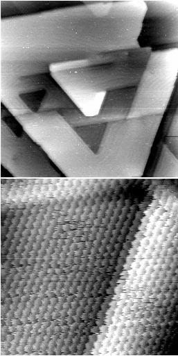 Figure 3 (c) Pair of screw dislocations S emerging at the film surface.