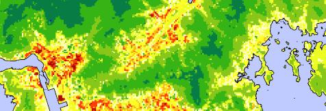 Qualitative distribution of urban heat load in Hong Kong and Frankfurt based on