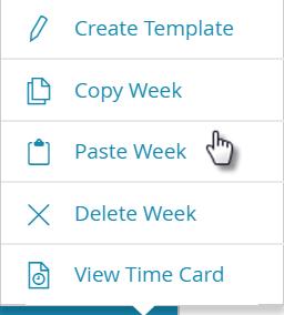 Click the horizontal ellipsis next to the employee to paste the week of shifts. Click Paste Week.