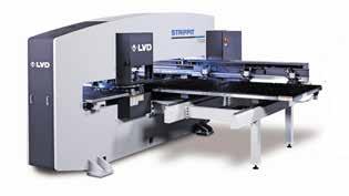 force: 20 ton; maximum material thickness: 6,35 mm Sheet size formats: 1250 x 2500 mm, 1525 x 2500 mm Strippit P