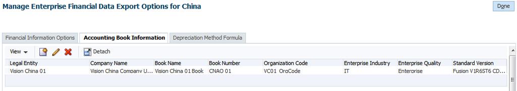 This setup is used for exporting accounting book information in shared information data export part.