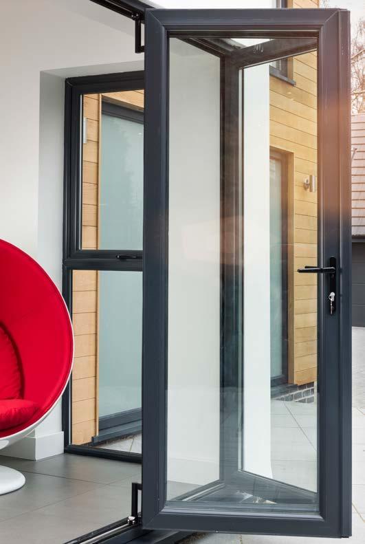 Colour options Alumina doors are supplied as standard in plain white, black or grey (7016) powder coated finishes.