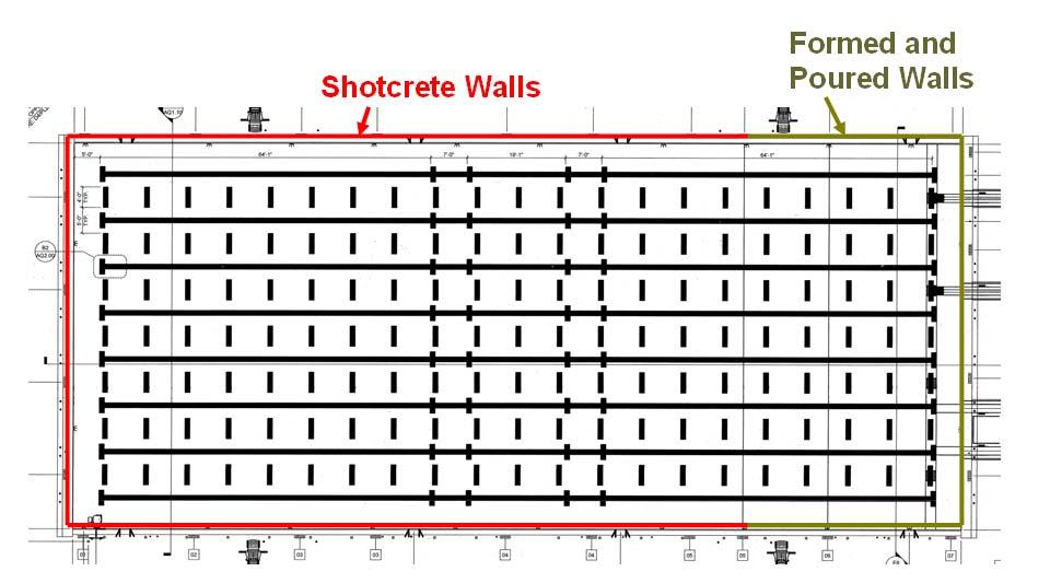 Figure 2-3: Section View of Wall Placement Methods Figure 2-4: Plan View of Wall Placement Methods Three weeks were lost on the
