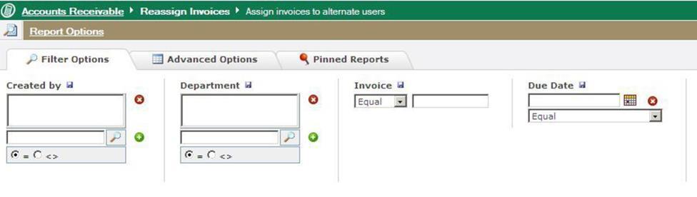 Reassigning Invoices The option exists to assign an invoice created by one user to another.