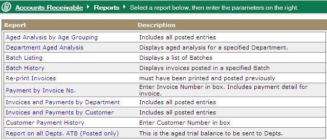 To generate one of the All Reports options: 1. Click on the report name a report box will display on the right hand side of the screen. 2. Select an Output PDF or Excel format of the report. 3.