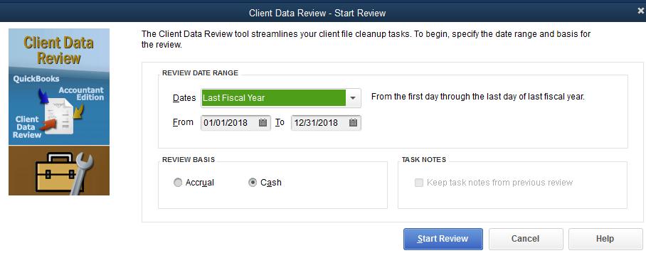 Topic 2: Client Data Review CUSTOMIZE CLIENT DATA REVIEW Choose from Cash or Accrual Basis When a CDR is launched you will need to select Cash or