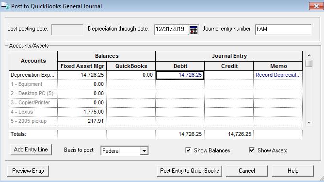 Topic 6: Fixed Asset Manager NOTE: Fixed Asset Manager Details are not included with the QuickBooks backup files.