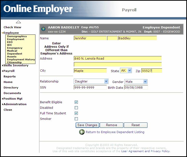 20 First Name, Middle Initial, Last Name This field contains the employee s legal name for tax reporting purposes.