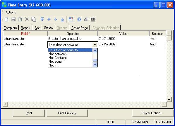 Report Assistant Payroll Module Field The Field field is used to type the table and field name used to filter the records in the report.