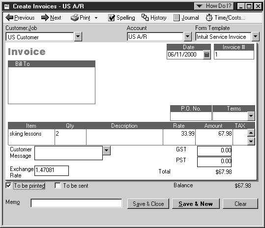 You create an invoice and receive payments in exactly the same way.