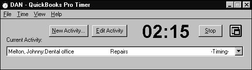 You can run the Timer in a larger window that shows detail or in a very small one (far right). Click this button to switch between minimal size and full size.