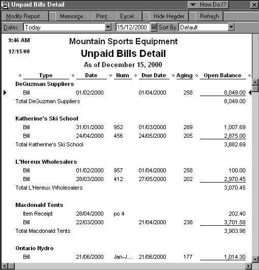 Click Modify Report to customize a report for your needs. If you re using QuickBooks Pro or QuickBooks Premier and Microsoft Office, you can export reports to a Microsoft Excel spreadsheet.