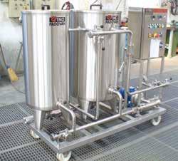 This unit can stand alone connected directly to the beer tanks, or it can be integrated in a production/bottling line.