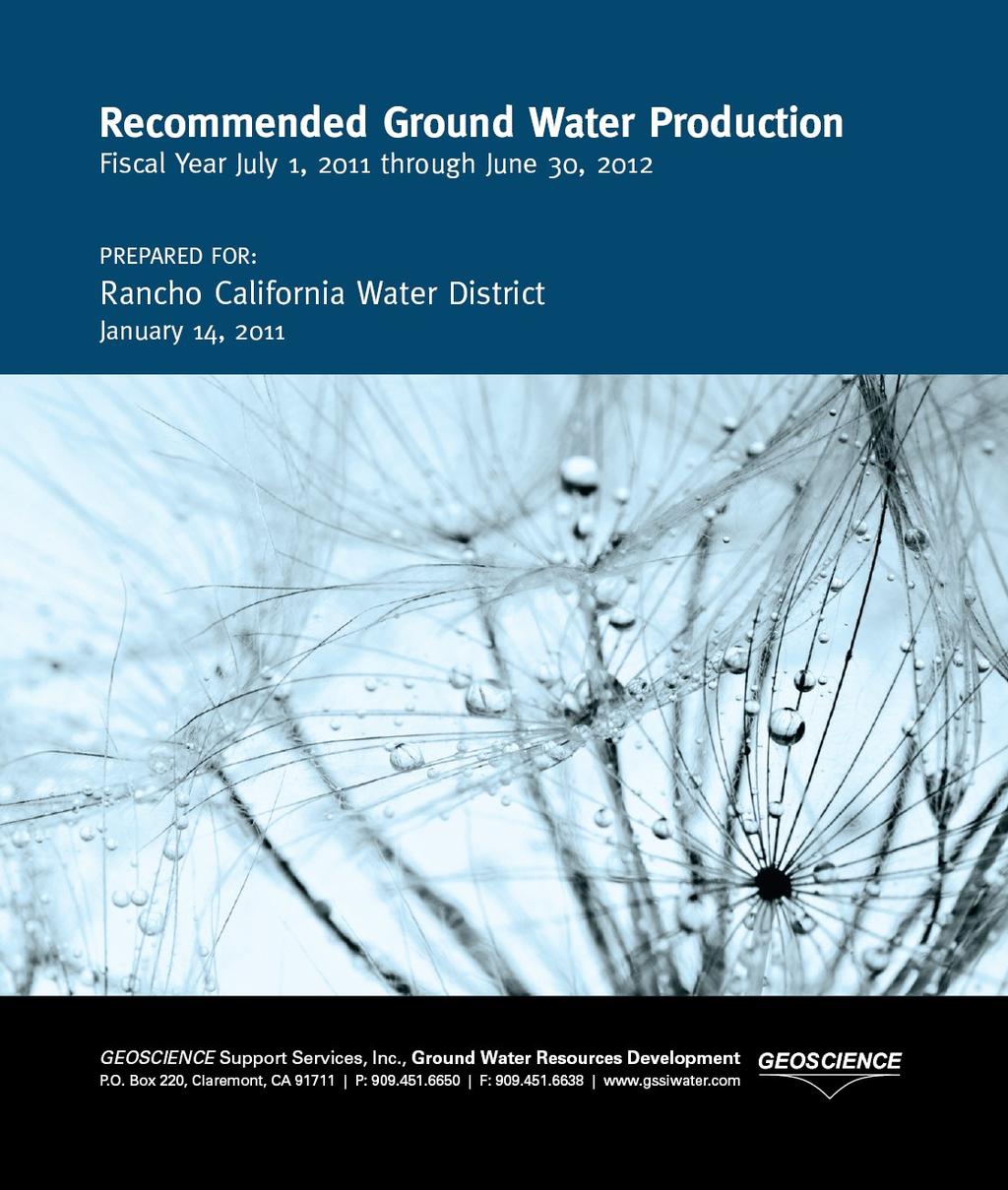PREPARED FOR: Rancho California Water District January 20, 2016