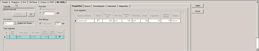Step 1. Start the Data Acquisition software Method Editor pane With this pane you enter instrument settings for acquisition methods and sample information to run individual samples interactively.