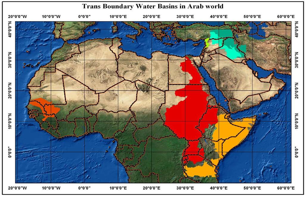 The Arab region has the highest reliance on external water resources; more than 65% of the annually renewable resources originate outside the boundaries of the Arab region the major rivers in