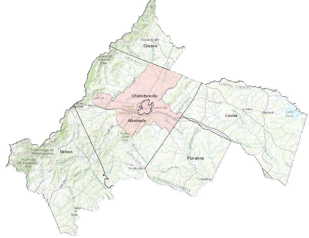 MPO Background Covers the City of Charlottesville and the urbanized areas of